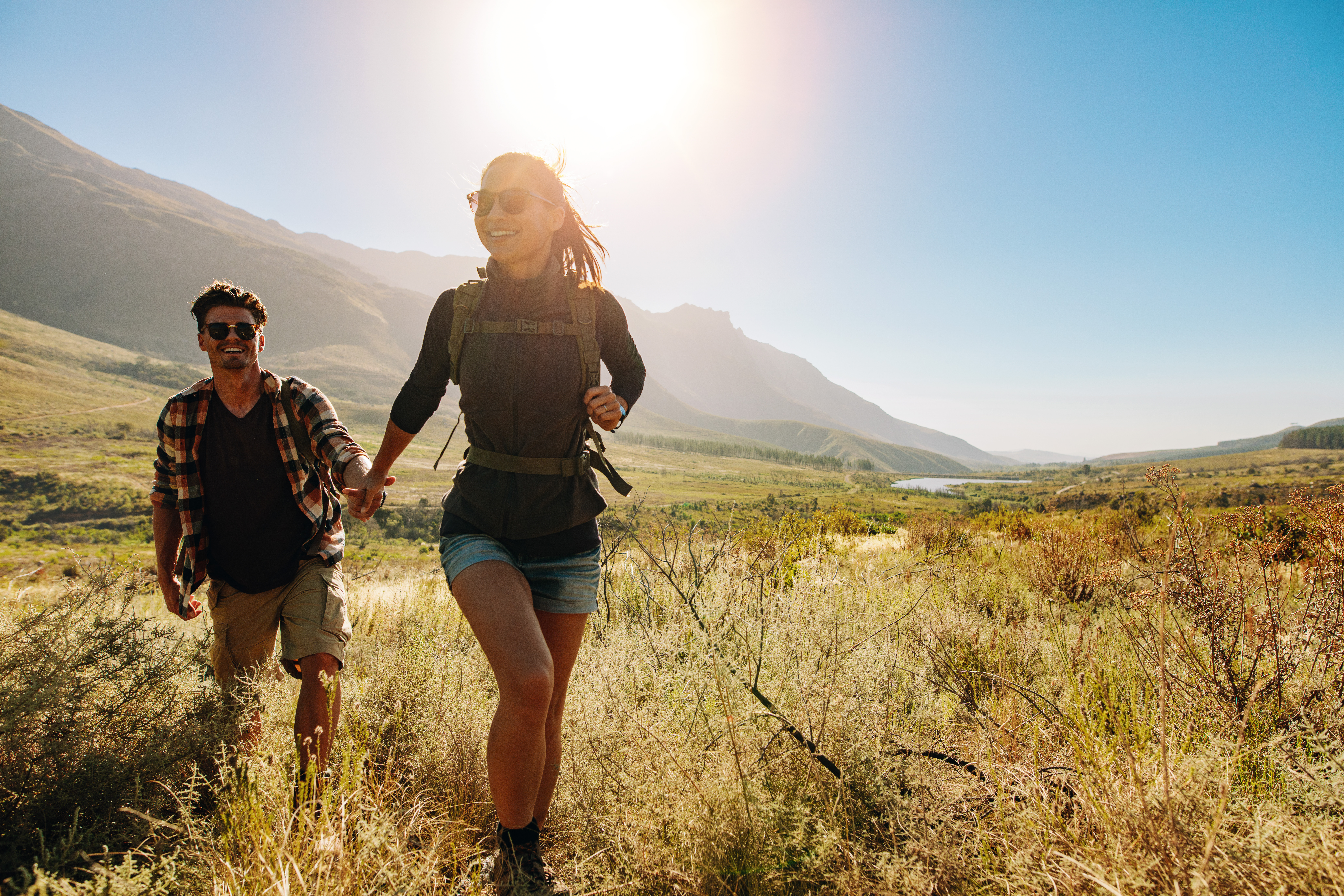 A woman hiking
