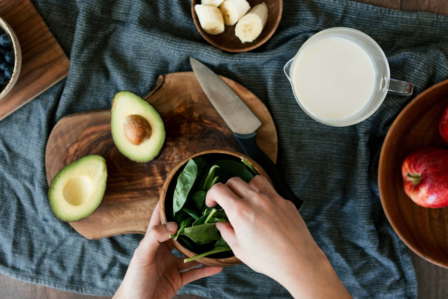a person prepping ingredients
