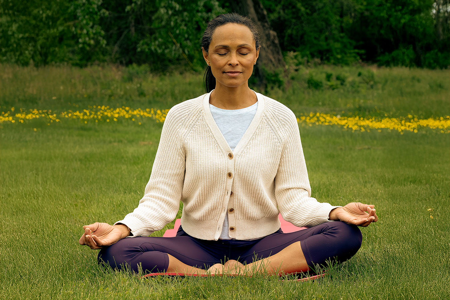 a woman meditating at Canyon Ranch Lenox