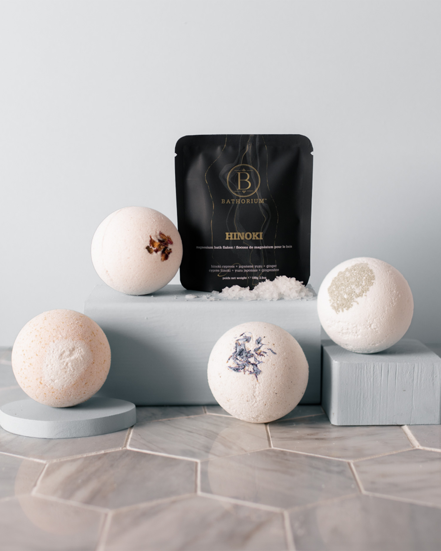 a display of Bathorium Bath Bombs