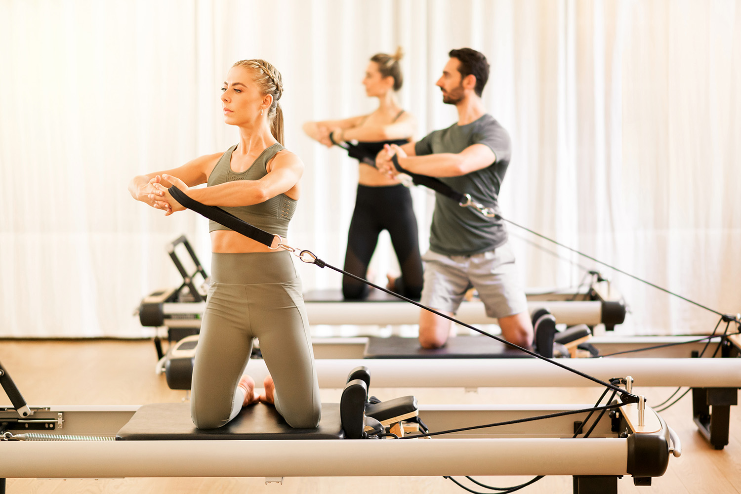 a group of people doing pilates at Canyon Ranch Tucson