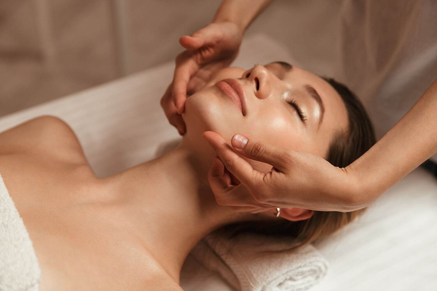 A woman getting a facial