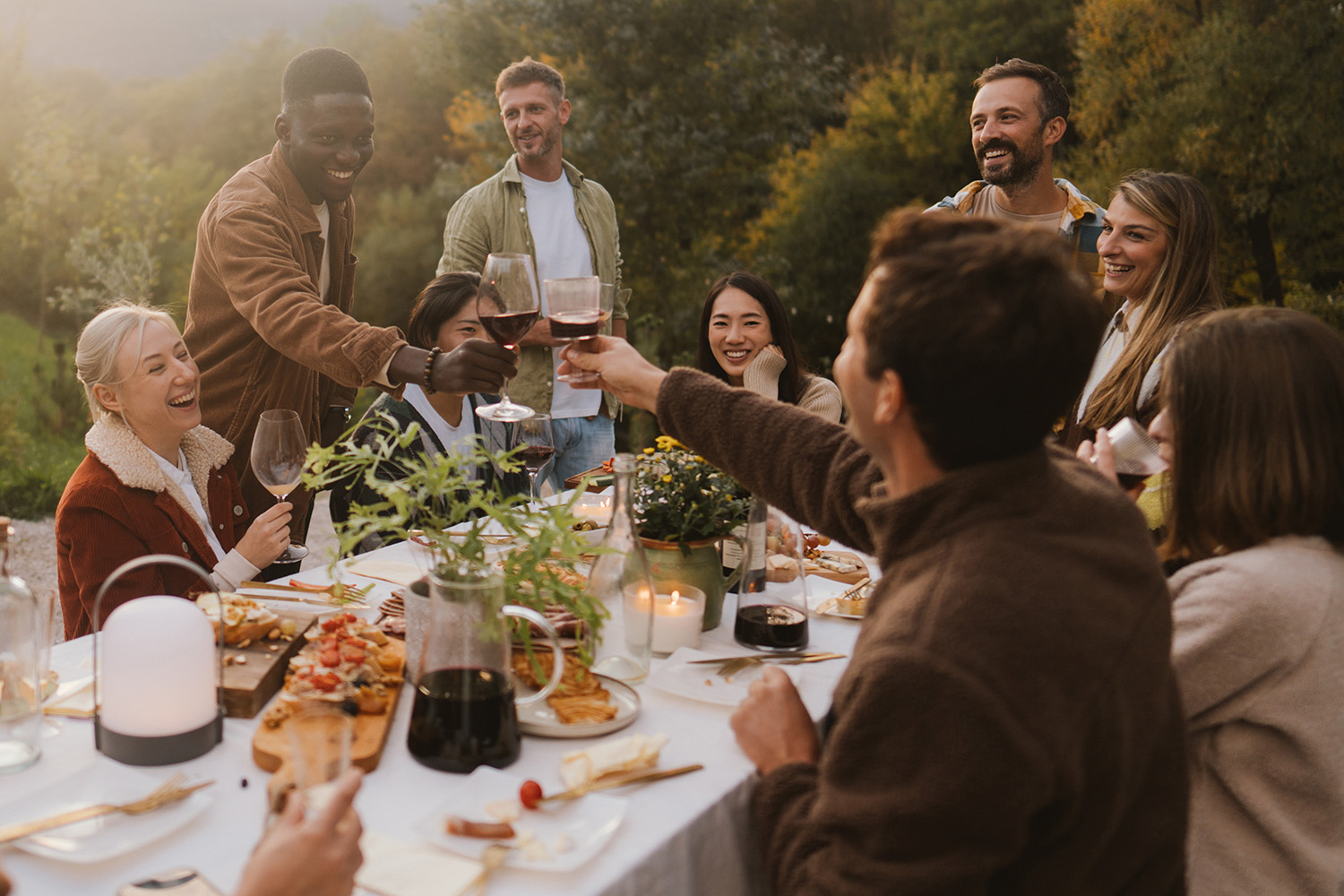 a group of people eating together at Canyon Ranch Lenox