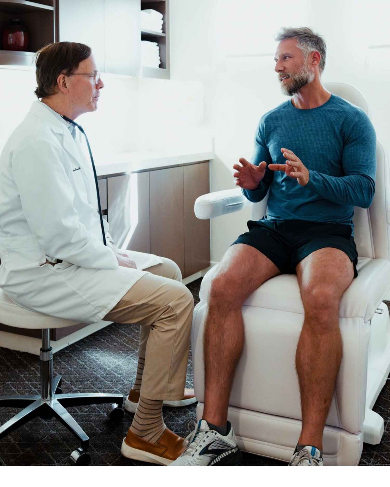 A man meeting with a doctor