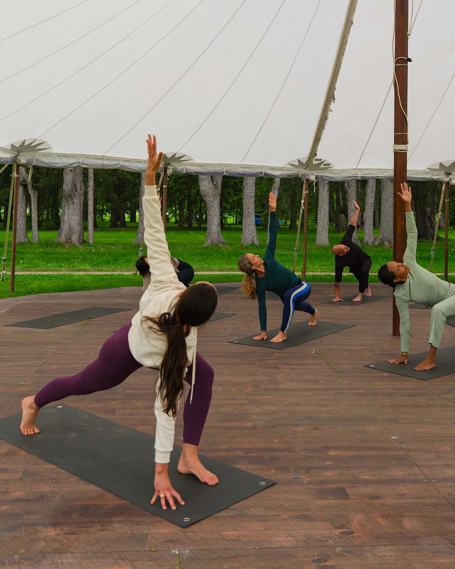 Yoga Session Under The Tent