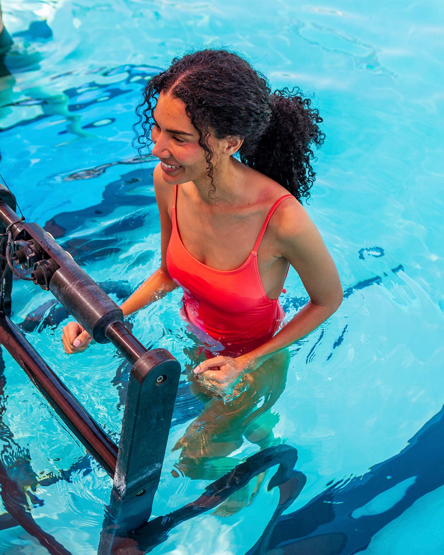 Woman Walking on an Underwater Treadmill
