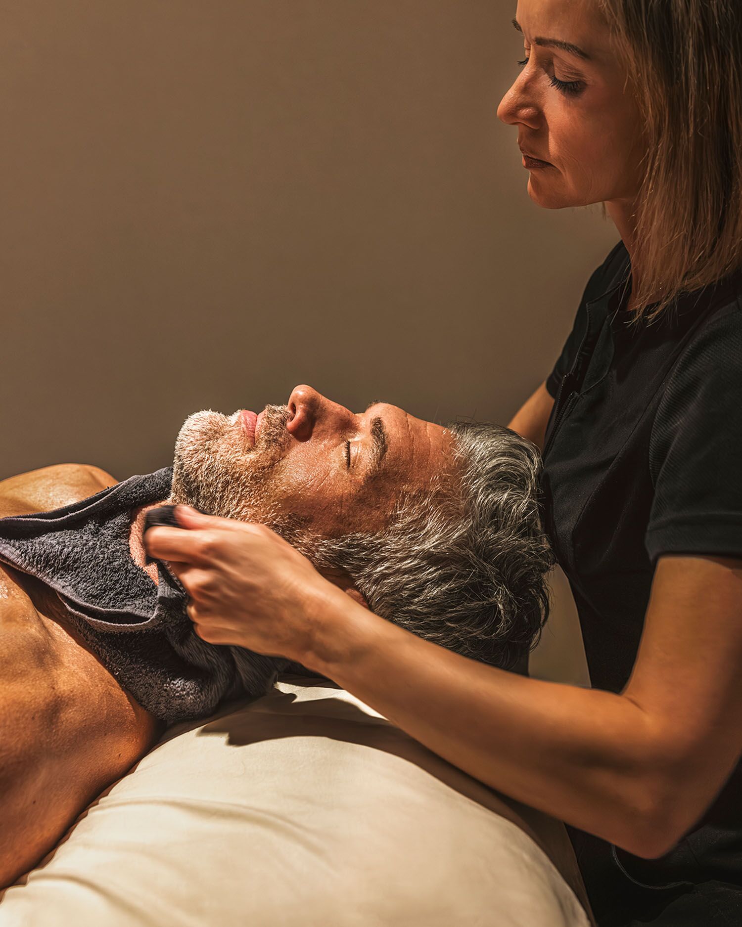 man Receiving a Facial 