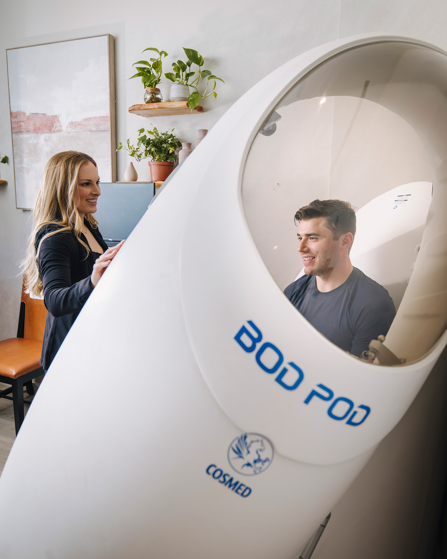 Man Sitting in the Bod Pod