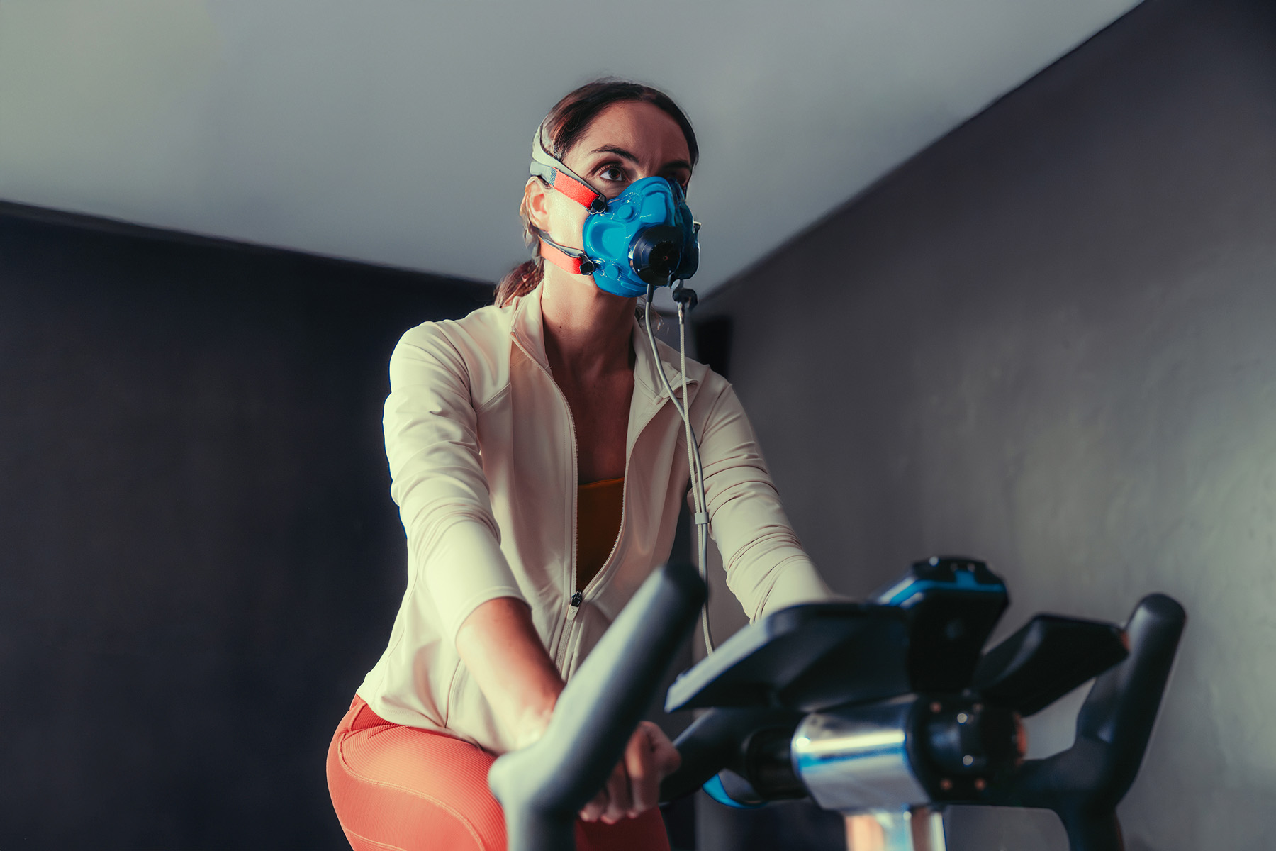 a woman on a vo2 max test