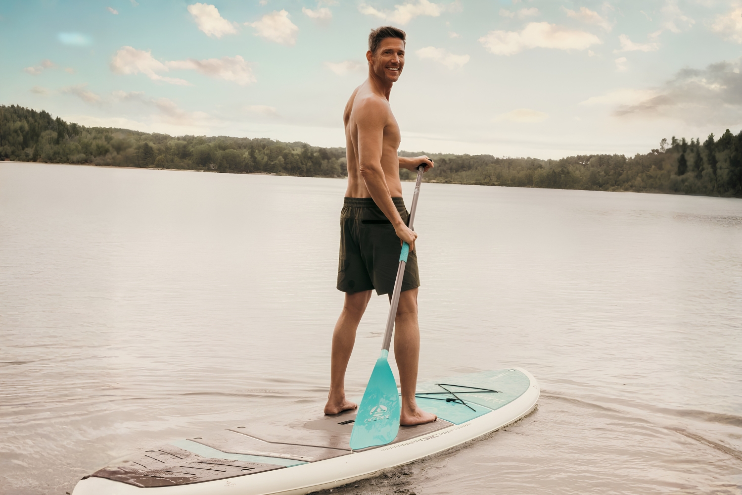 Man paddleboarding