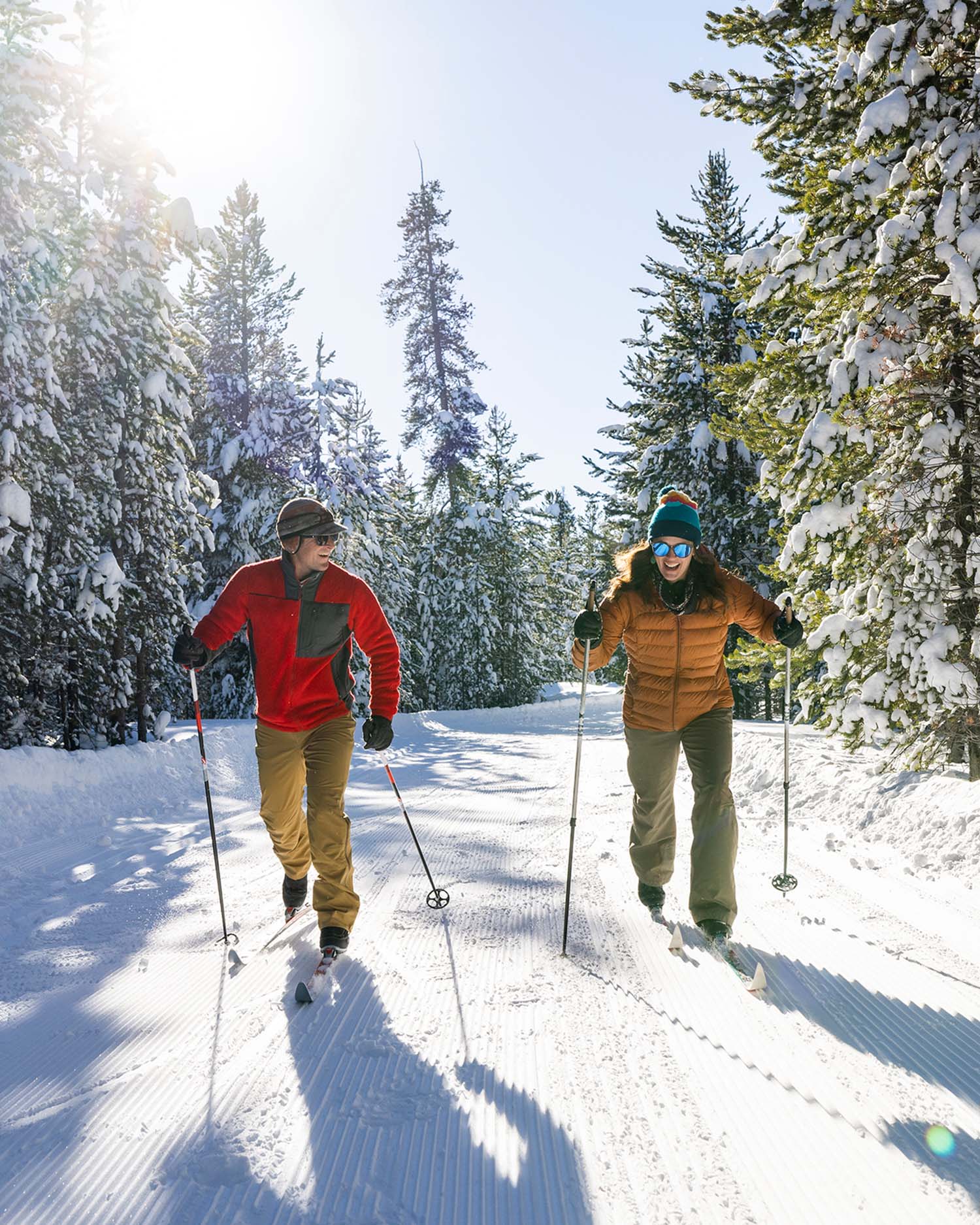 A Couple Cross Country Skiing in the Berkshires 