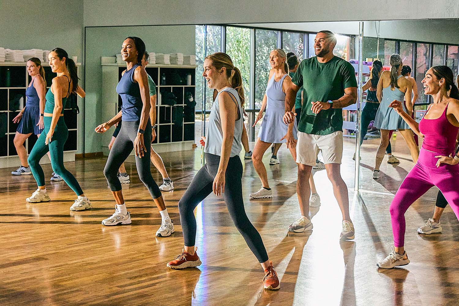a group of people dancing 