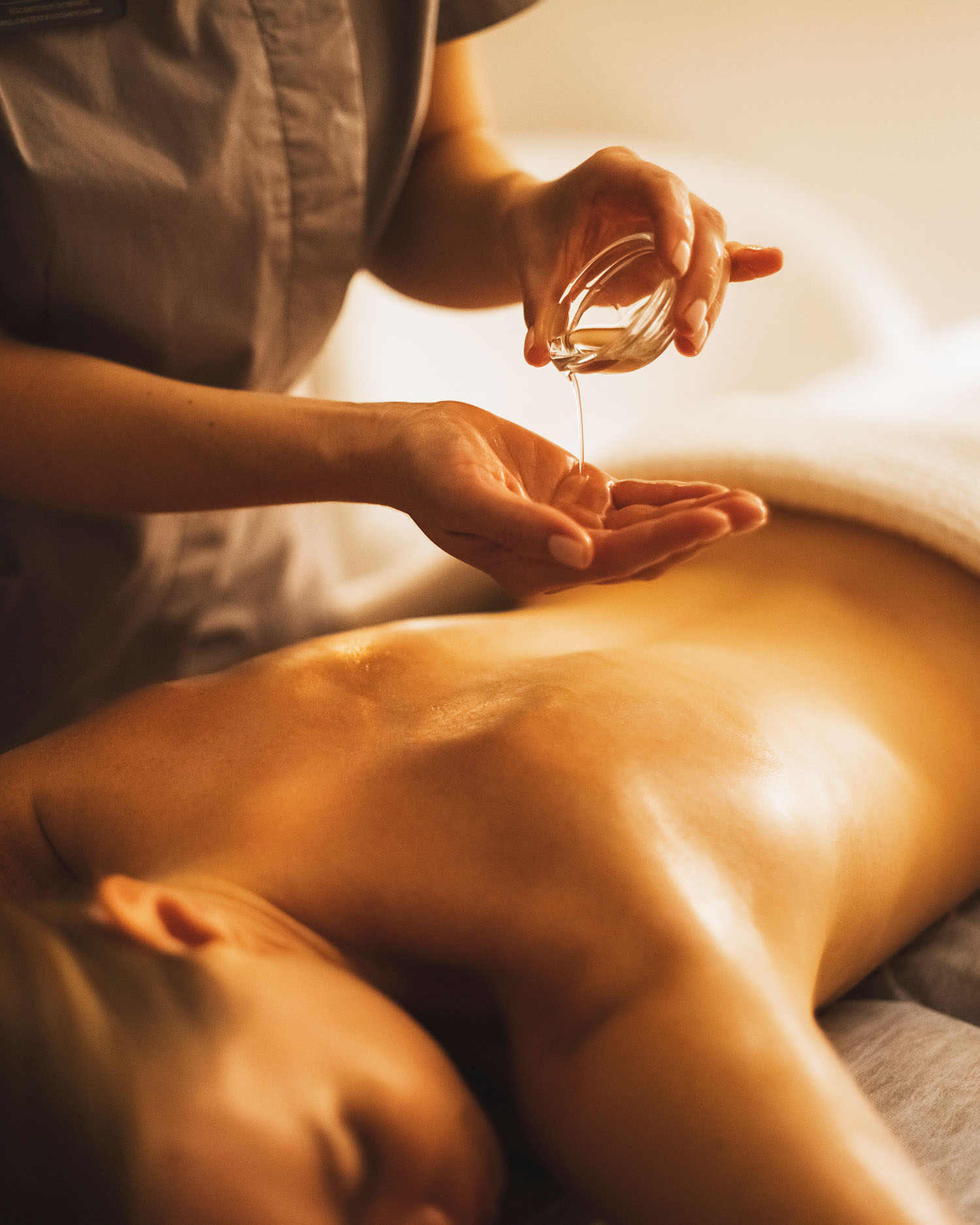 A couple getting a massage