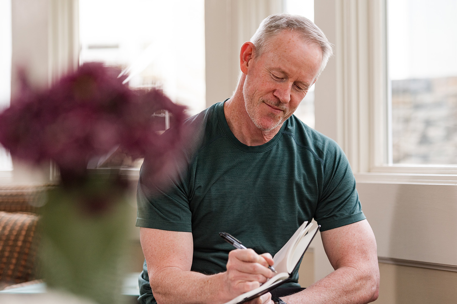 a man writing