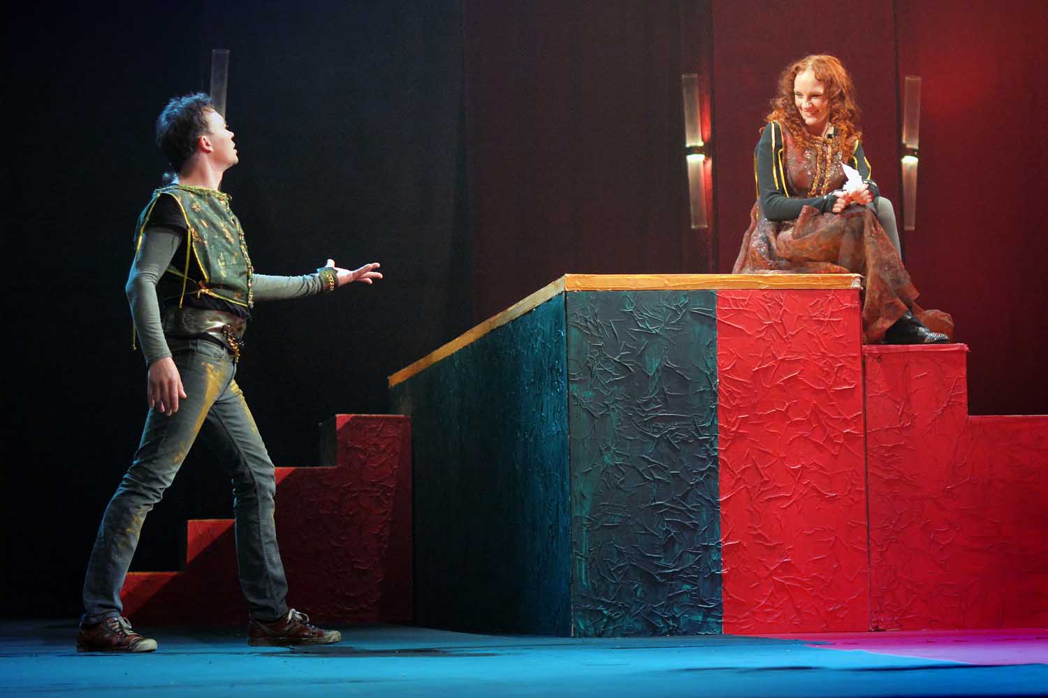 Man and Woman Performing a Shakespeare Play