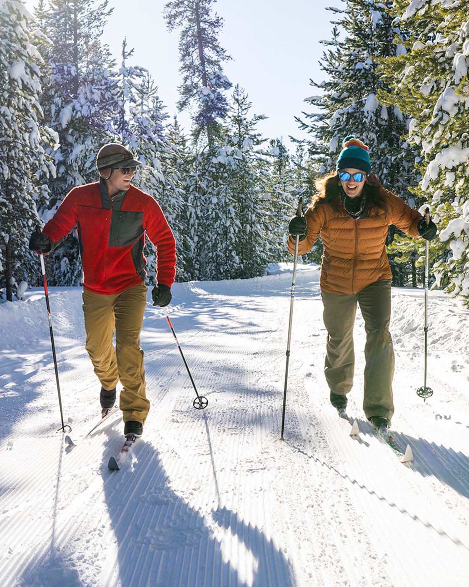 A Couple Cross Country Skiing in the Berkshires 