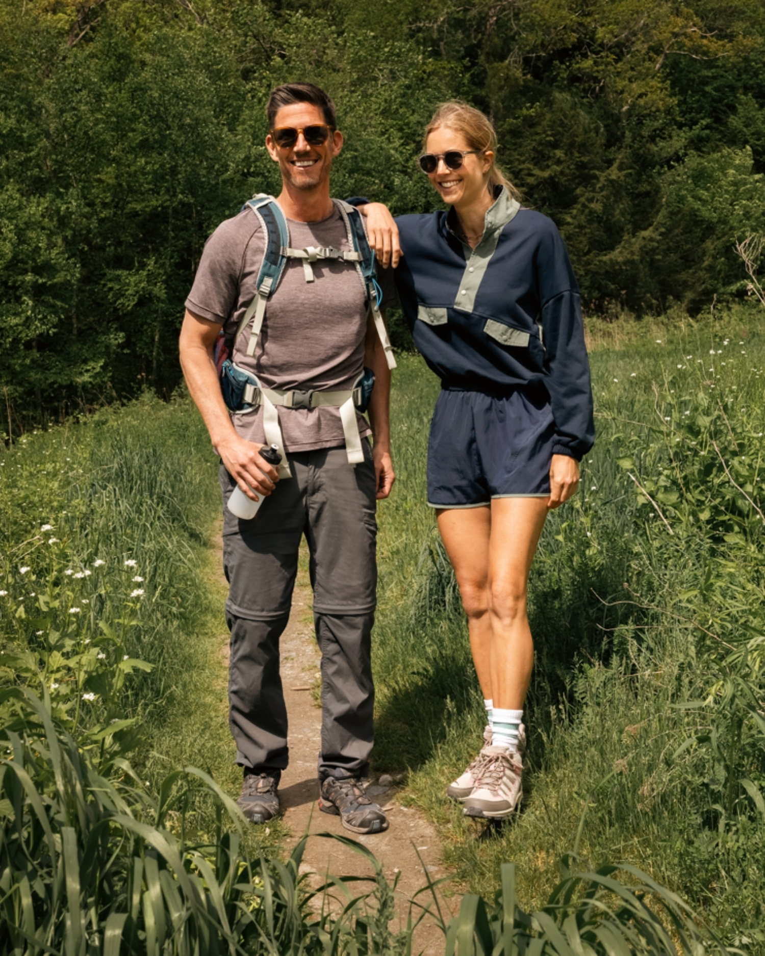 Man and woman hiking