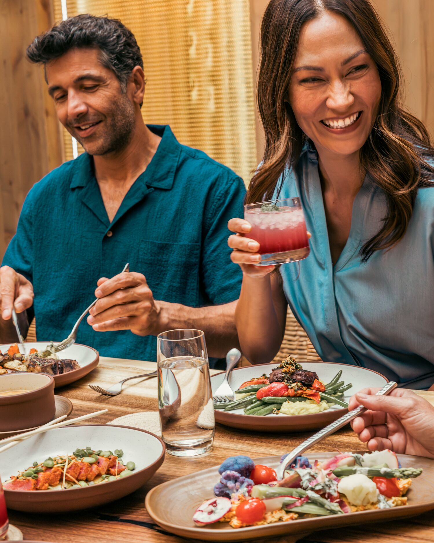 A couple eating at Canyon Ranch Vaquero 