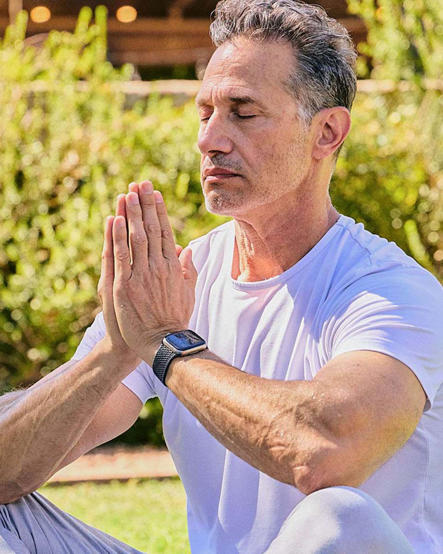 a man meditating