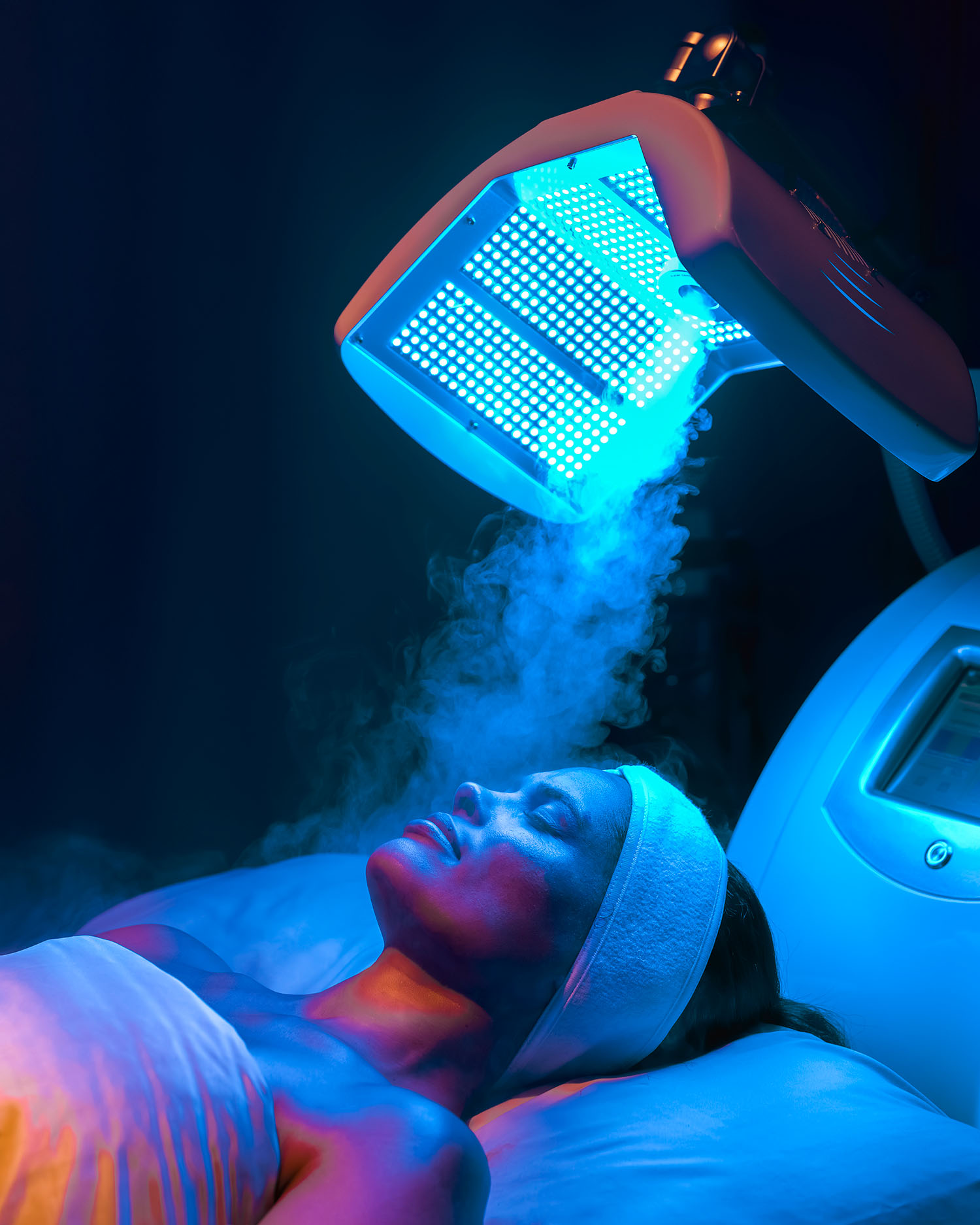 a woman getting a facial