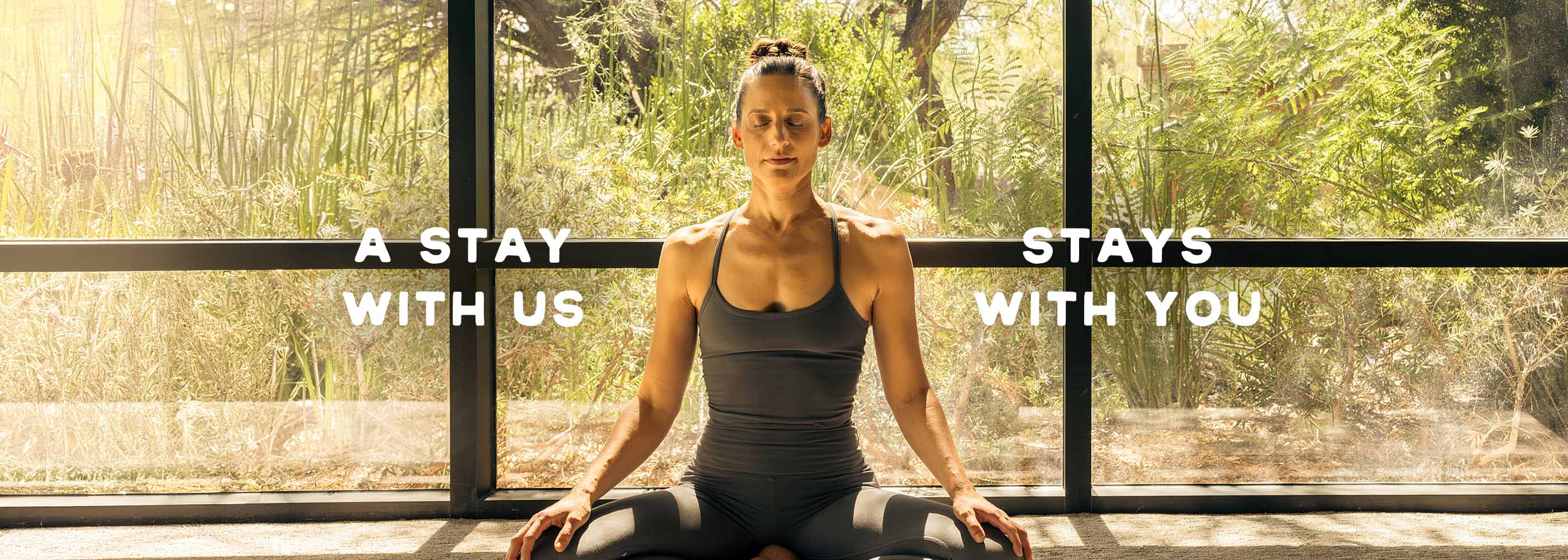 a woman doing yoga at Canyon Ranch