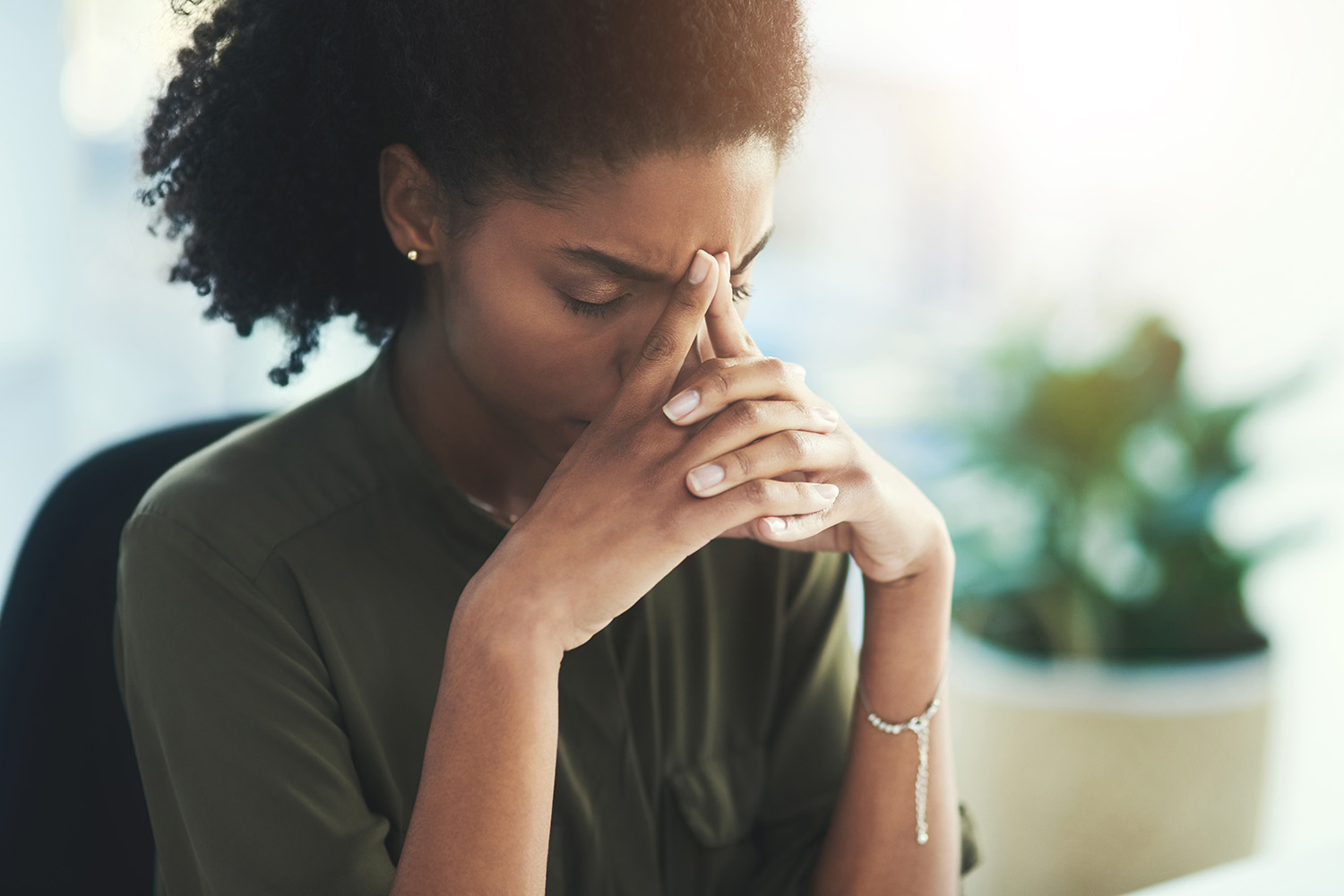 a woman stressing out
