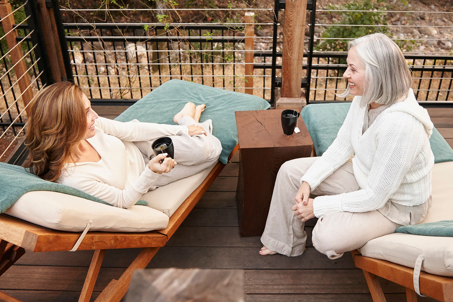 two women chatting