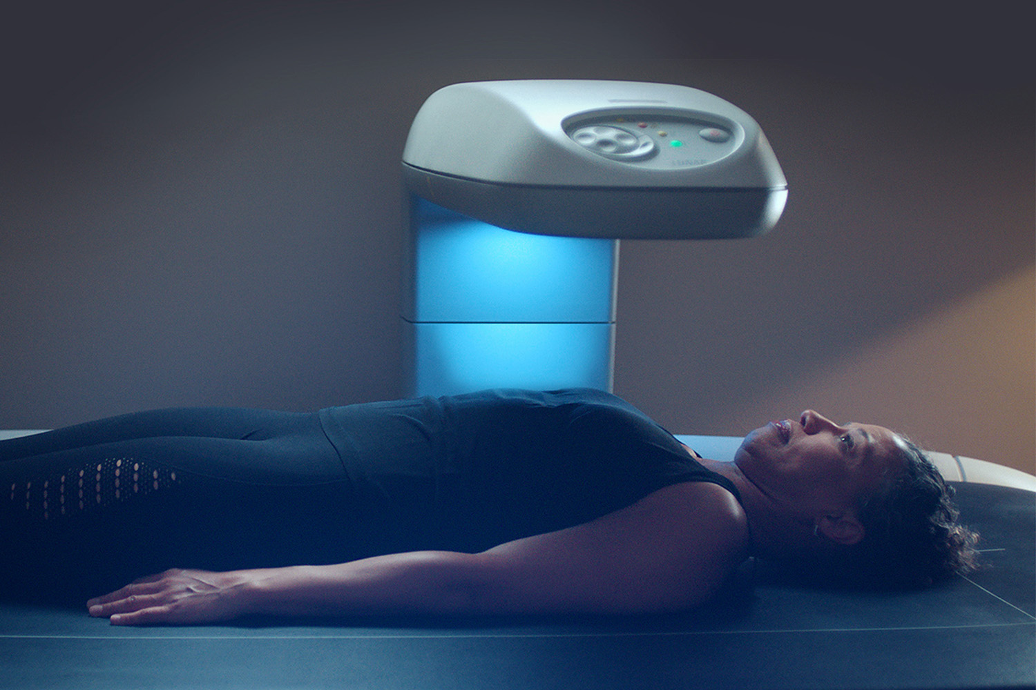 Woman Under a DEXA scan 