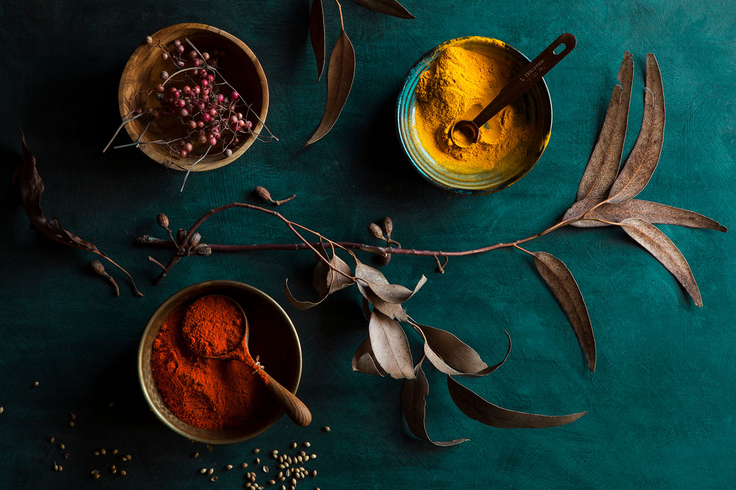 A display of ayurvedic spices
