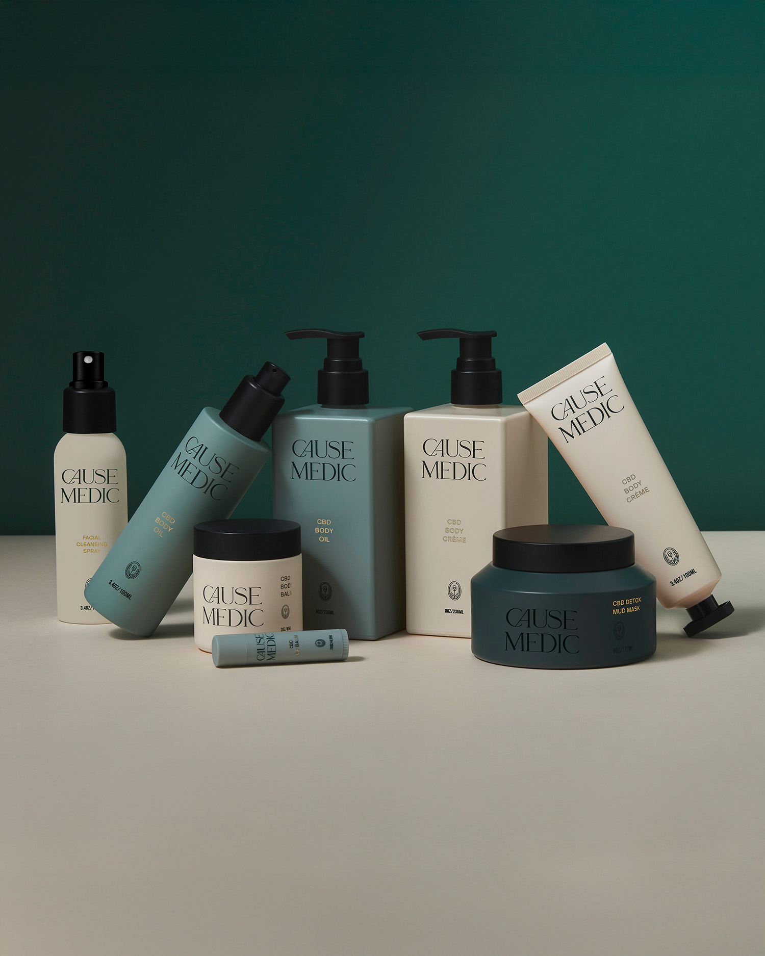 A Display of CauseMedic Hemp CBD Spa Products 