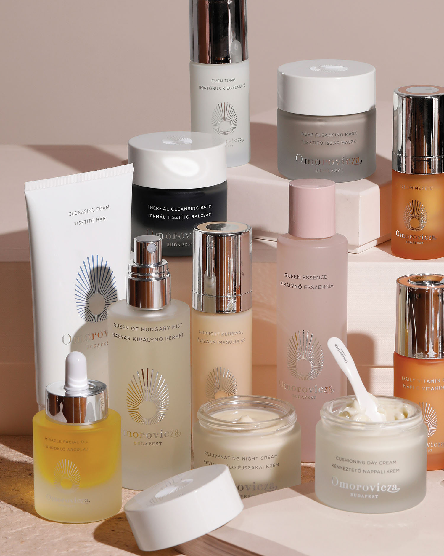 A Display of Omorovicza Clinically Proven Products 
