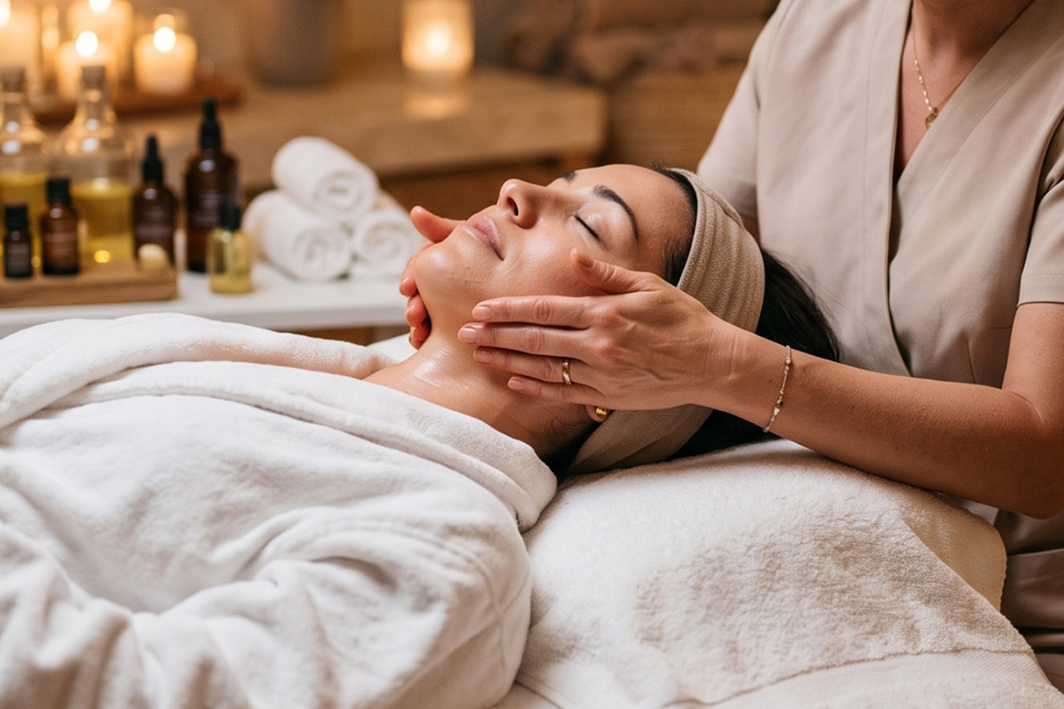 Woman Receiving a Facial Treatment at Canyon Ranch Lenox