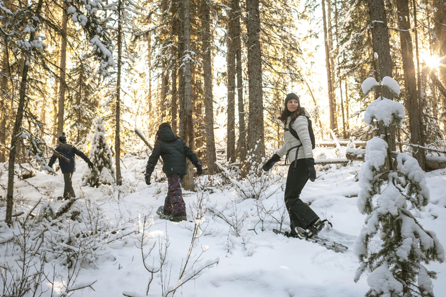 A Group of Canyon Ranch Guests Hiking in the Snow 