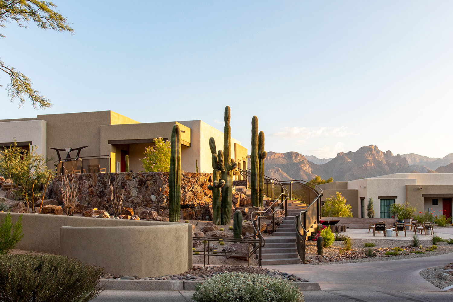 a woman walking through the labyrinth at Canyon Ranch Tucson
