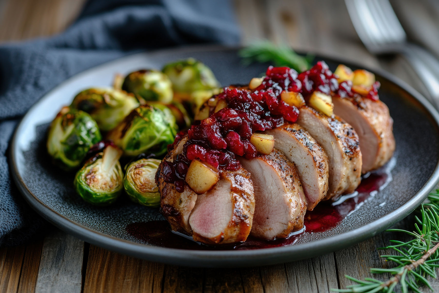 Pork Tenderloin with Apple Cranberry Chutney 