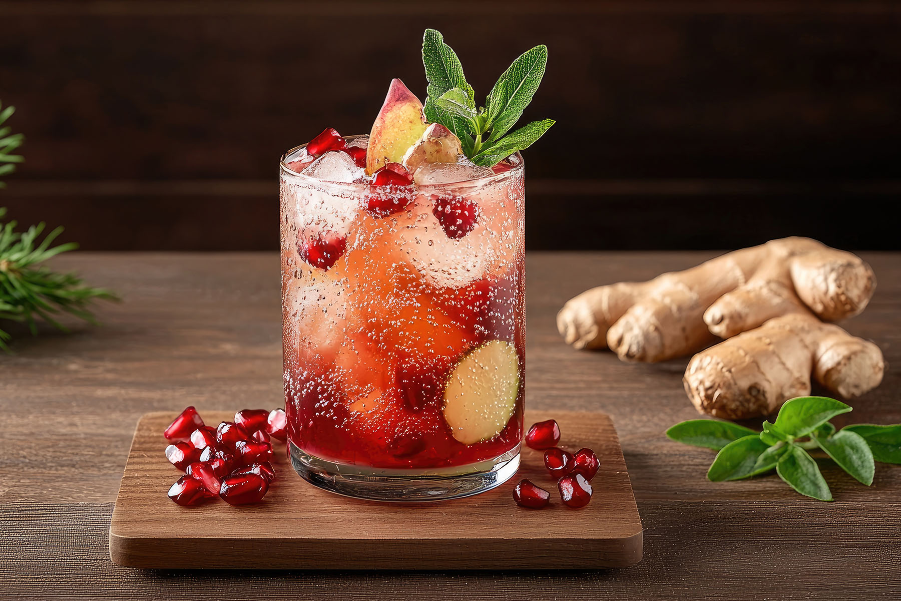 Pomegranate Ginger Fizz