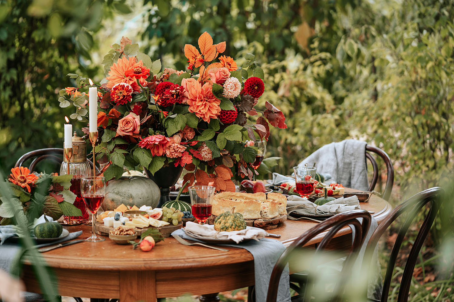 A Table Full of Thanksgiving Foods 