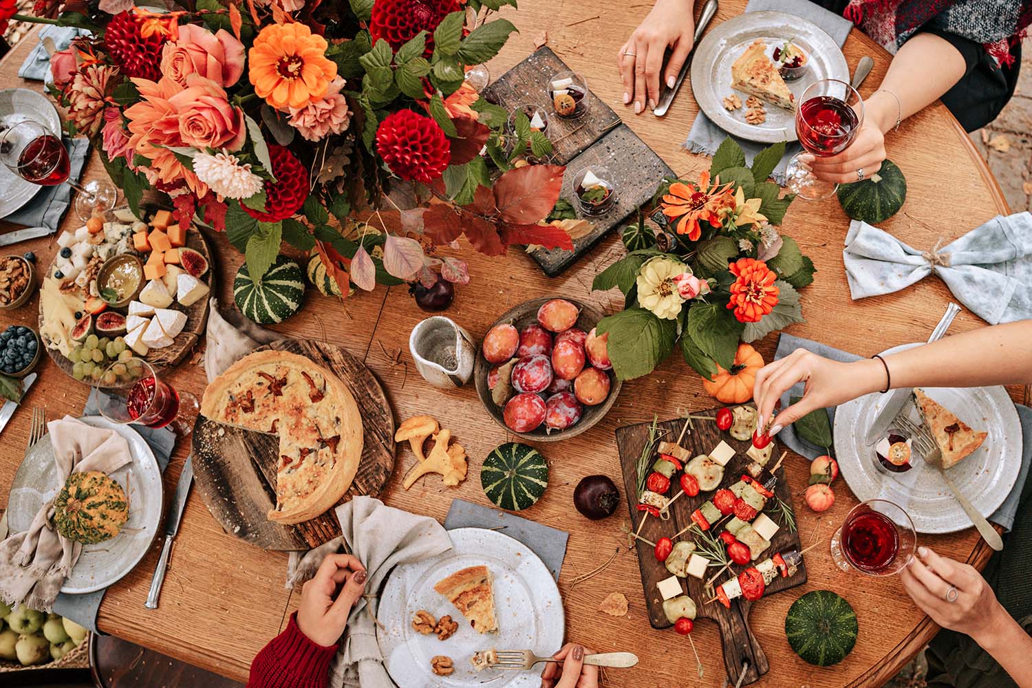 A Table Full of Thanksgiving Food 