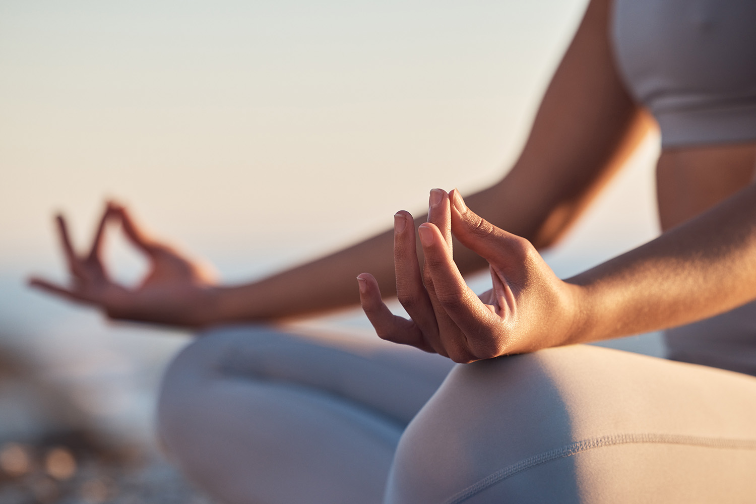 a woman meditating