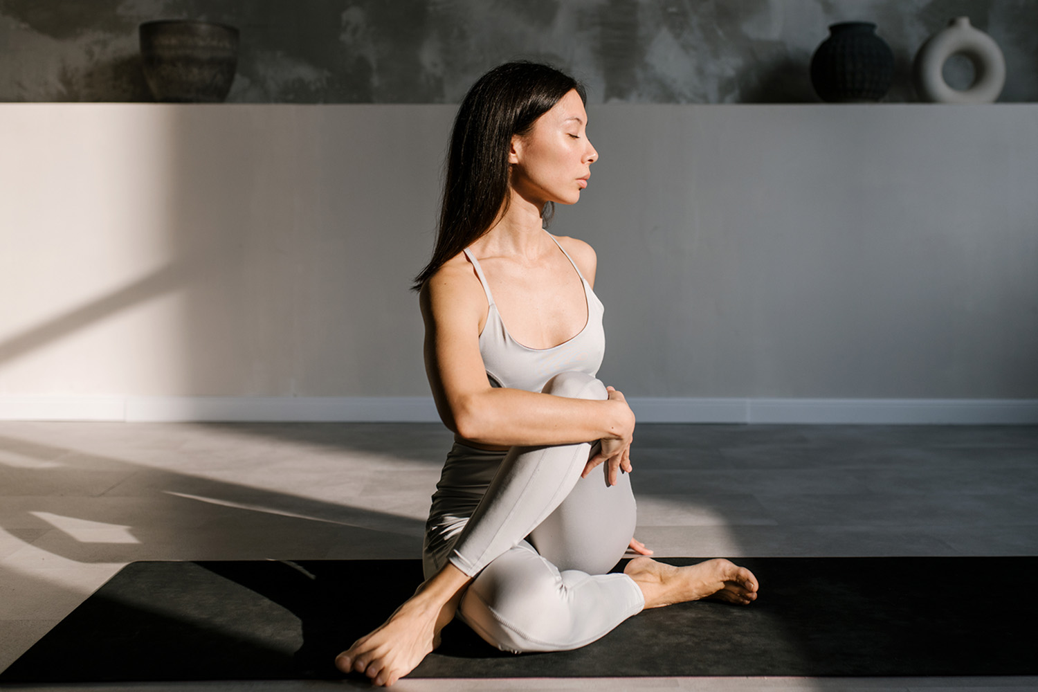 Woman Meditating in a Yoga Pose