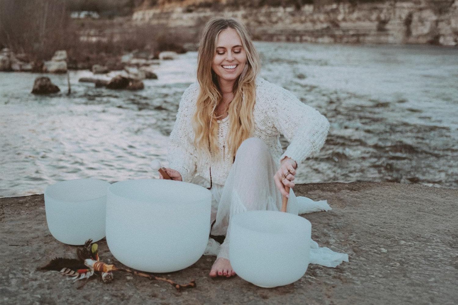 Dr. Alyse Snyder with Sound Bowls