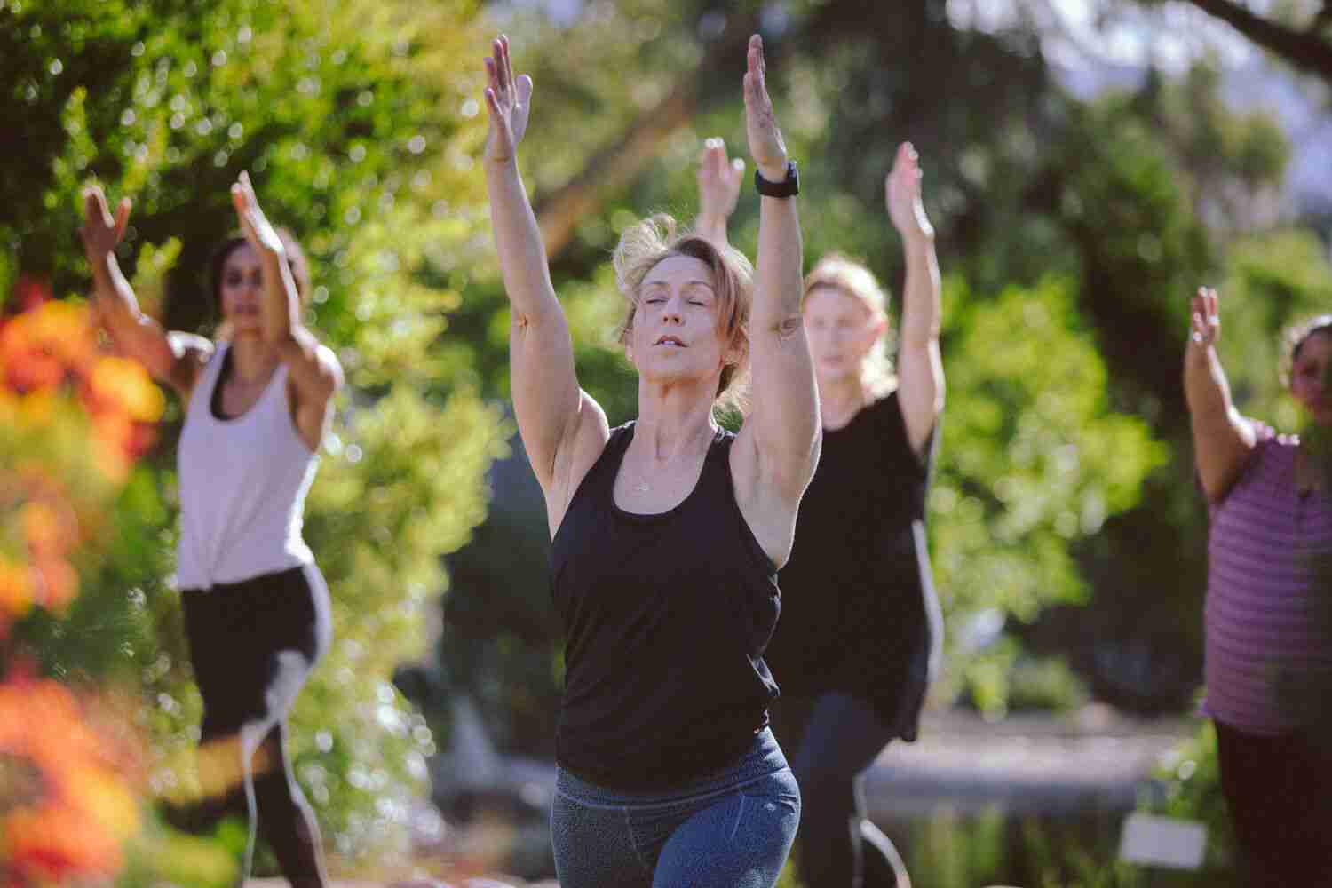 A woman doing yoga