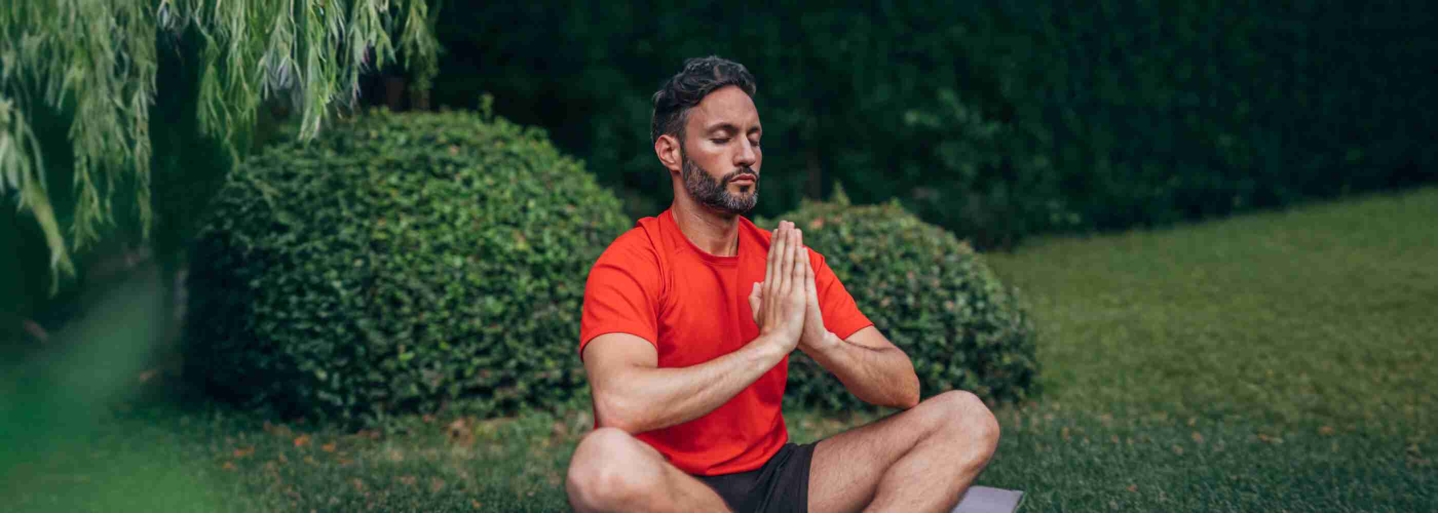 A man meditating
