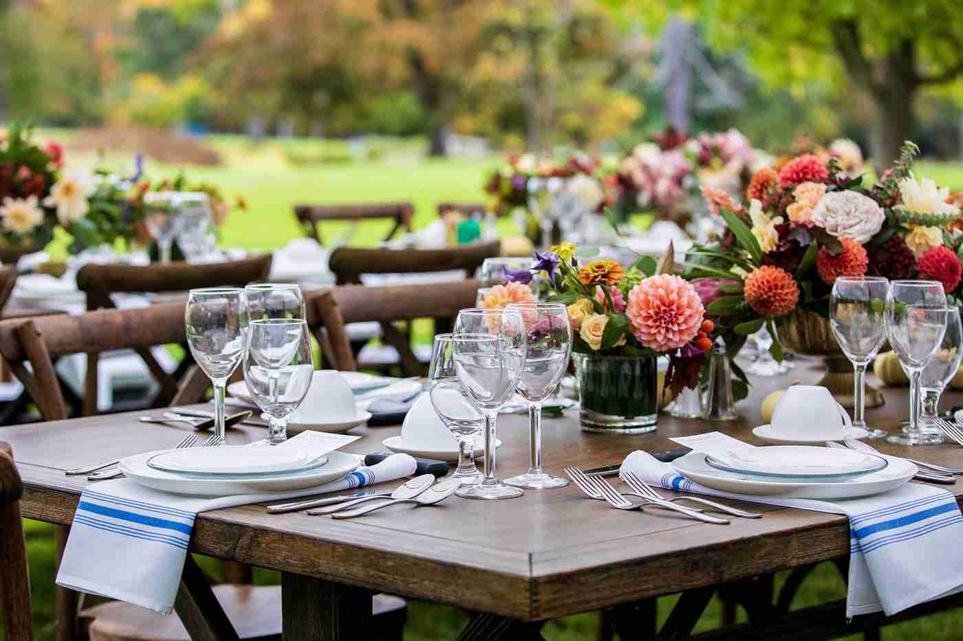 an al fresco dining table