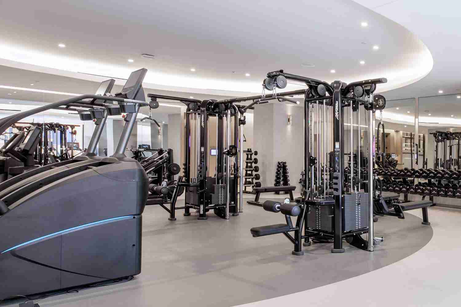 Weights and Exercise machines in a gym