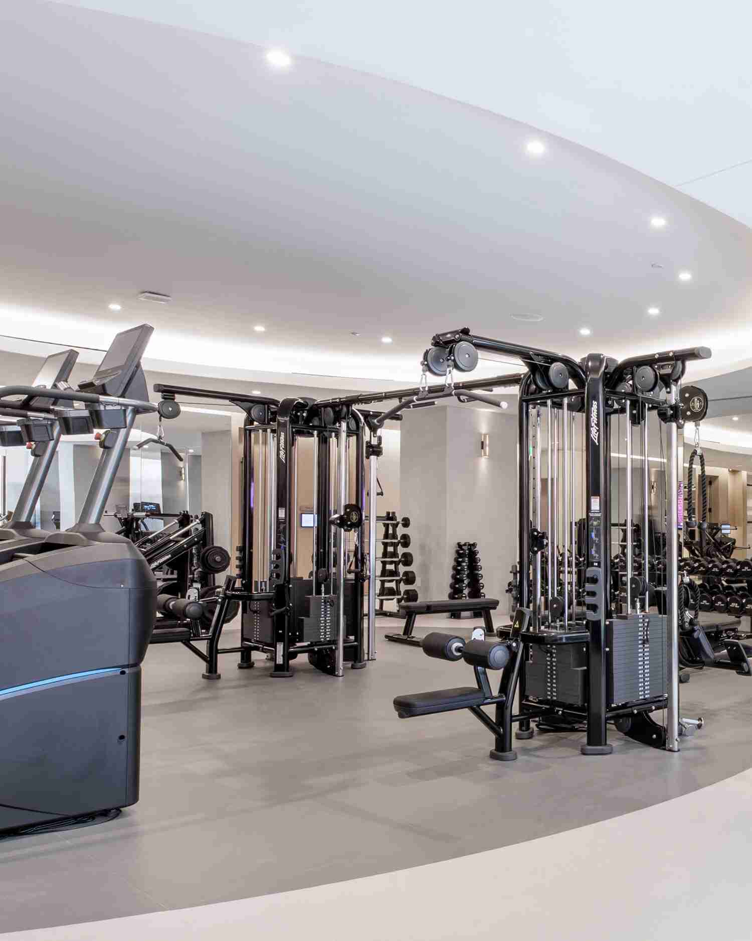 Weights and Exercise machines in a gym