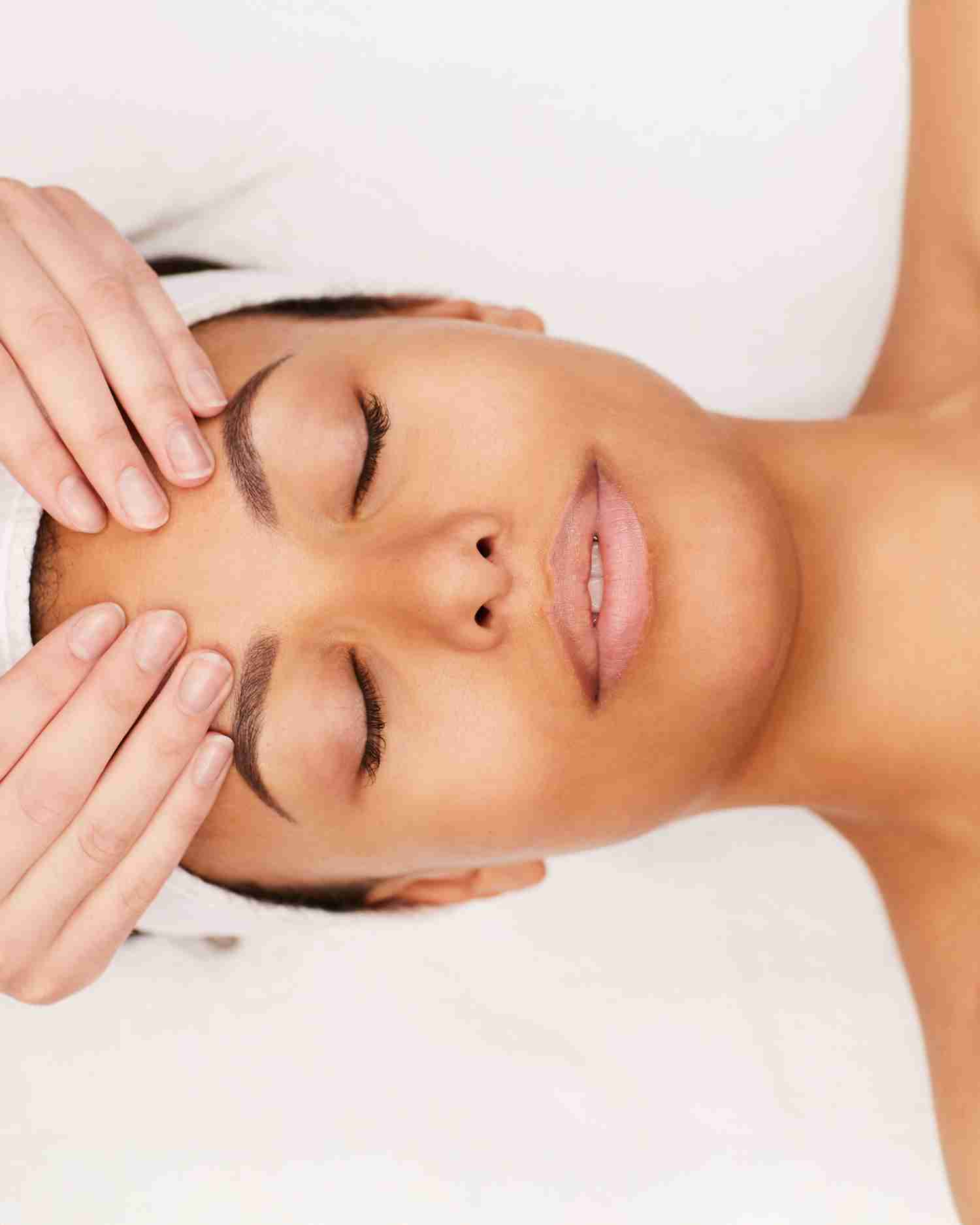 a woman getting a facial