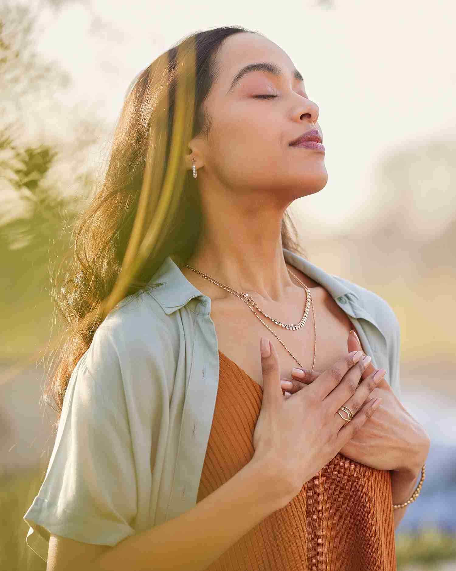a woman meditating