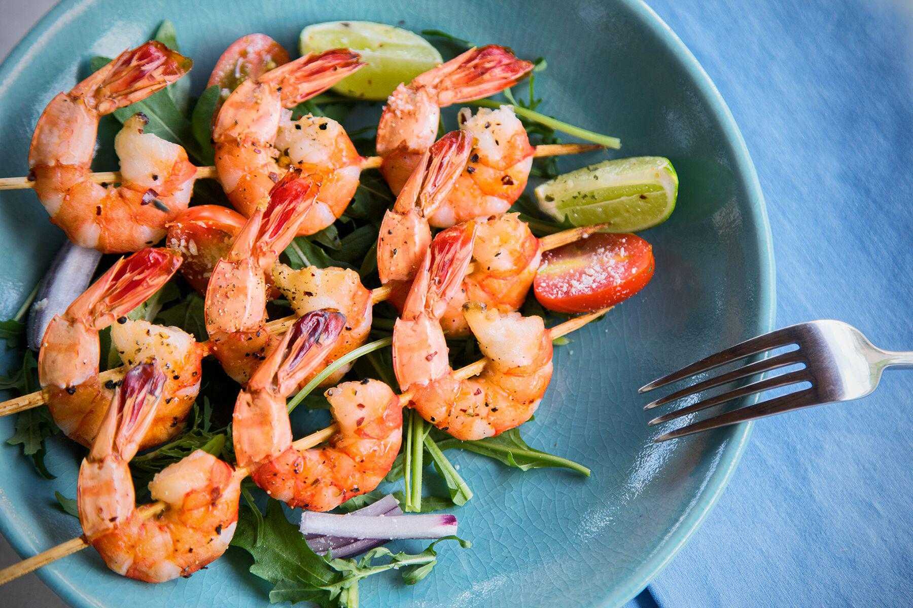 Ginger Garlic Shrimp & Veggie Kabobs