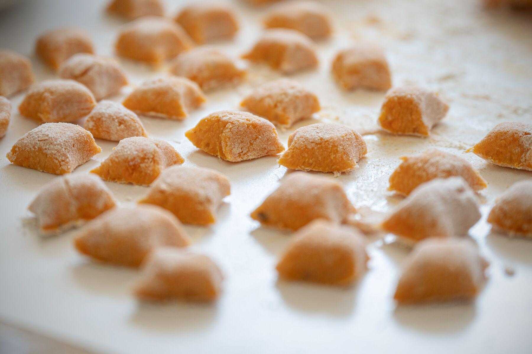 sweet potato gnocci on a counter